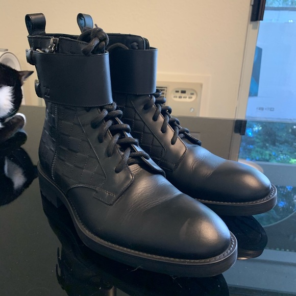 Louis Vuitton Embossed Damier Leather Boots - Picture 1 of 6